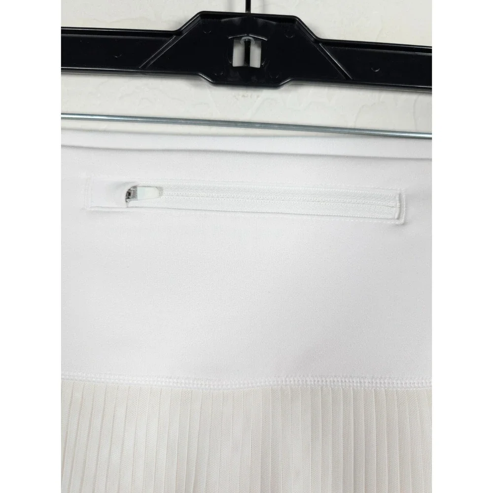 IBKUL Skort Women's‎ Large White Pleated Lined Mesh UPF 50+ Tennis Golf Skirt
